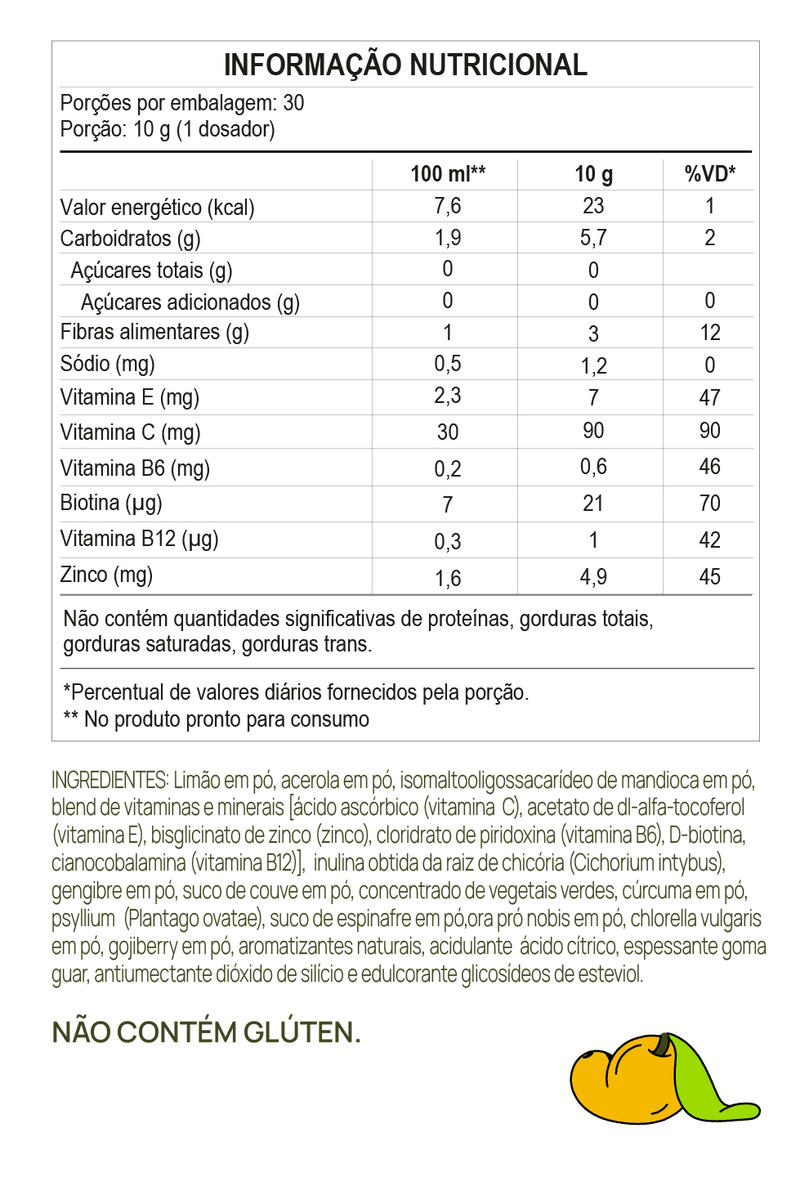 Tabela Nutricional - Limão